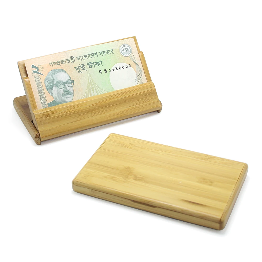 Bamboo Wooden Card Case Wood Name ID Cardcase Bank Credit Cards Bamboo Wood Wallet Business Card Holder Bamboo Storage Box