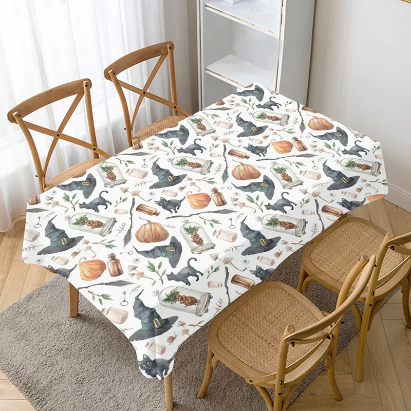 Sold for Halloween patterned tablecloths Christmas holiday sad woven air silk cotton tablecloths oil and waterproof
