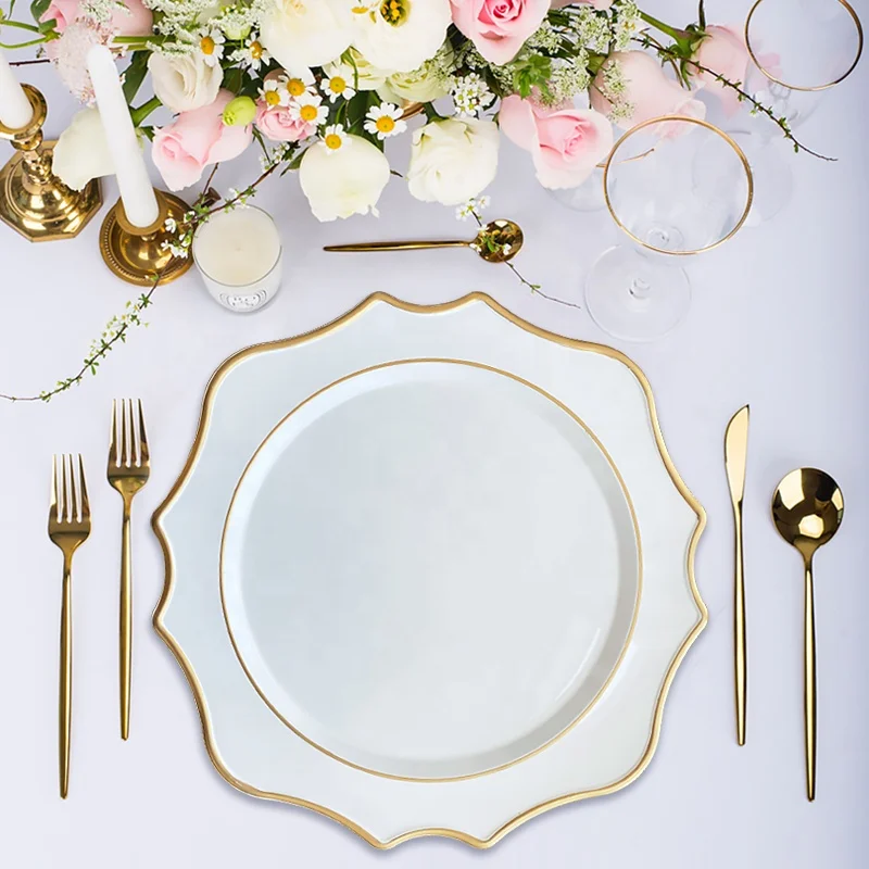 elegant light blue black white charger plate gold plastic wedding for event vintage decorativered pink plate chargers dinner