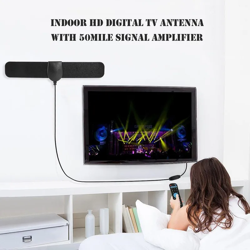 High Quality AN-1018 DVB-T Long Range Flat HDTV Amplified Antenna TV Tv 4k Antenna Smart Digital