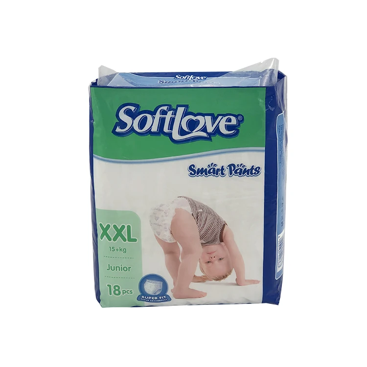 Softlove XXL 18 хорошего качества одноразовые детские подгузники дышащие дешевые детские подгузники
