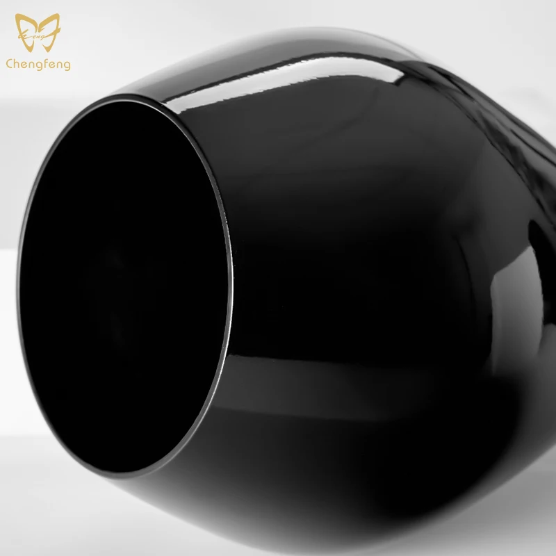 Lead Free Black Glass Cups Large-Capacity Red Wine Glass Clear Glass Goblet Unique Black Wine Glasses