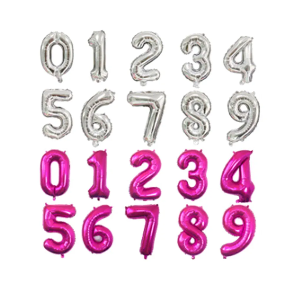 Золото и серебро, розовое золото, 40-дюймовый ЖК-цифровой тонкий шарик из фольги в форме 42-дюймовый Цифровой шар украшения для вечеринок по случаю Дня рождения воздушный шар с гелием