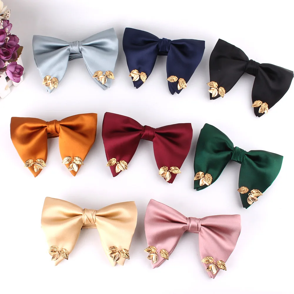 Luxury Mens Oversize Bowtie Solid Color Large  Big Size Bow Tie For Men  Black Red Bow knot For Party Wedding