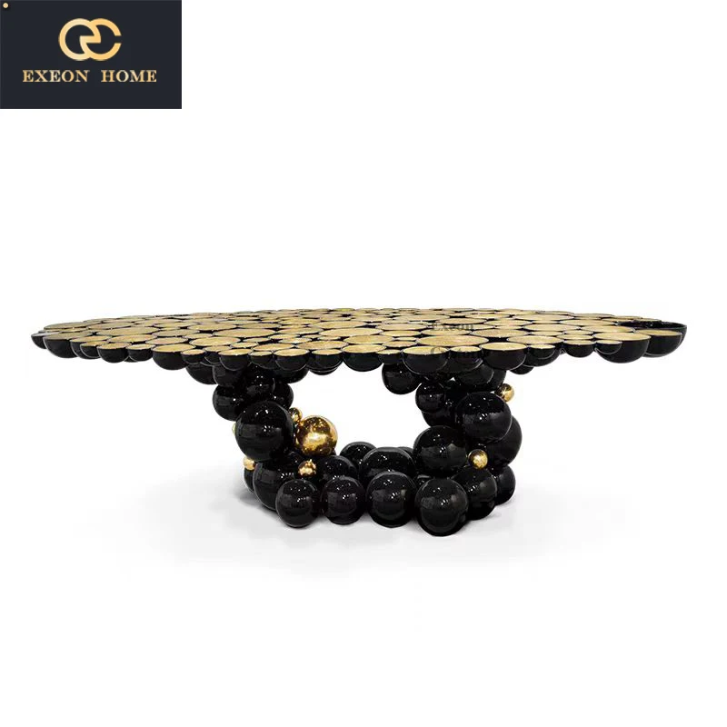 Art Irregular Italian Creative Luxury Spherical Table High-end Villa Design Stainless Steel Home Table