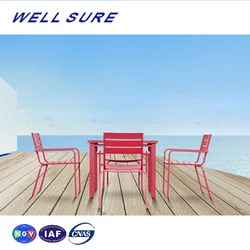 High Quality Metal Aluminum Hotel Home Luxury Dining Room 4 Chairs Dining Table Set