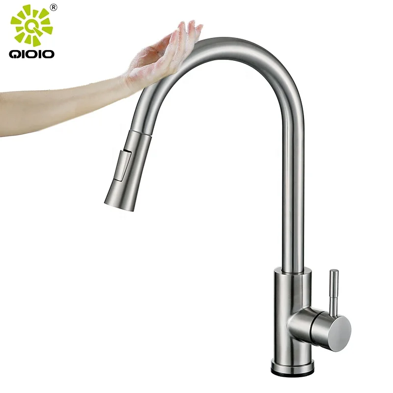 Нержавеющая сталь Матовый золотистый и черный Сенсорный автоматический выдвижной кран датчик краны