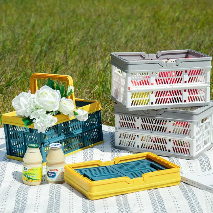 
OEM Mini Grocery Basket Convenient Foldable Portable Snack Shopping Basket Picnic Basket 