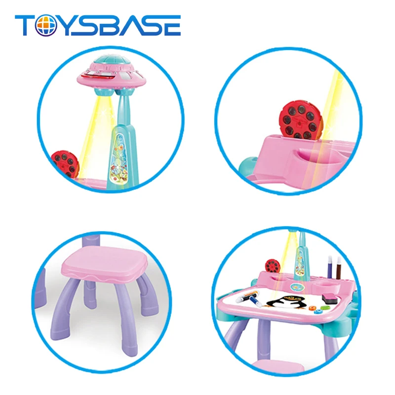 Children Learning Chair 2 In 1 Learning Projection Toy Painting Table For Kids