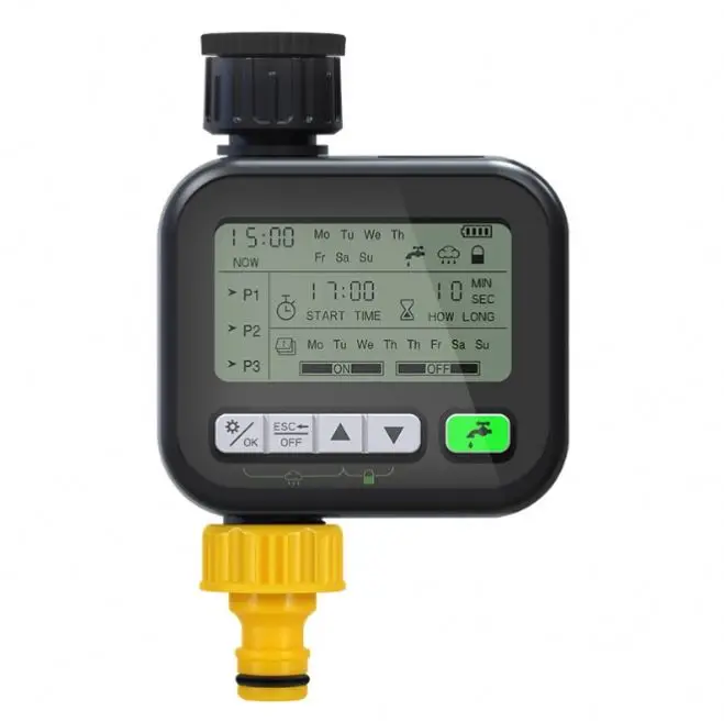 Automatic Farm Irrigation System LCD Display Digital Irrigation Garden Water Timer With Rain Sensor Function