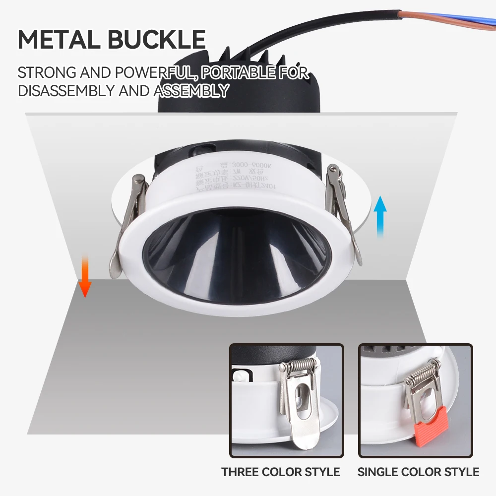NEW Home Lighting Indoor Aluminum AC220V 3 Colors White Light Natural White Surface Mounted Recessed LED Spotlight LED Downlight
