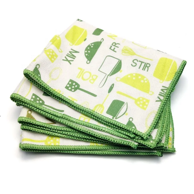 100% Polyester Sublimation Print Kitchen Cleaning Cloth Printed Kitchen Towel