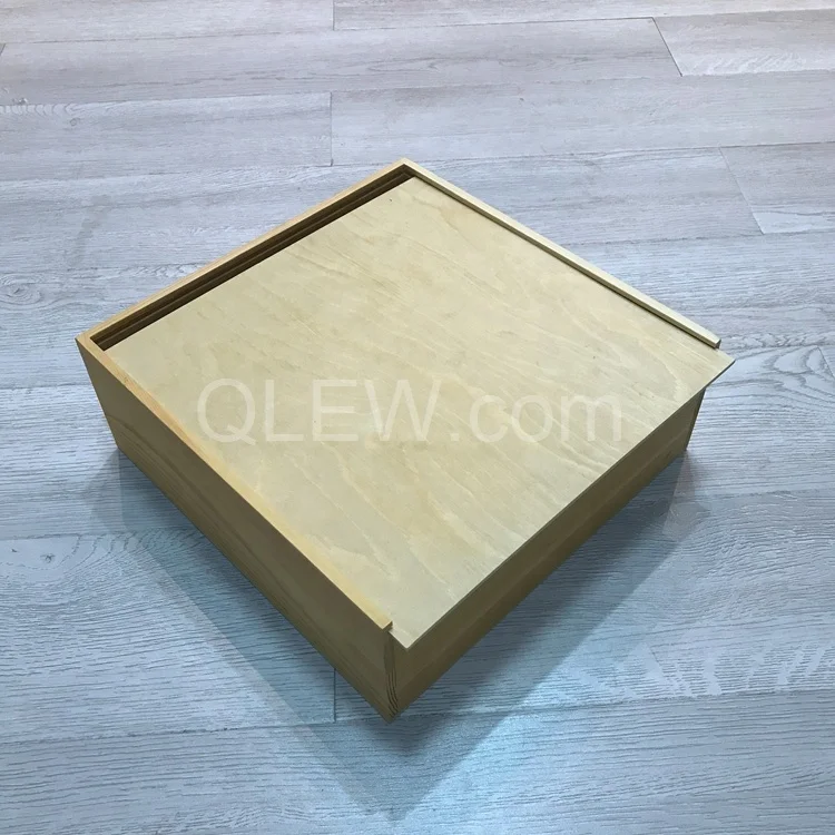 
Custom big cake box sliding lid pie wooden box 