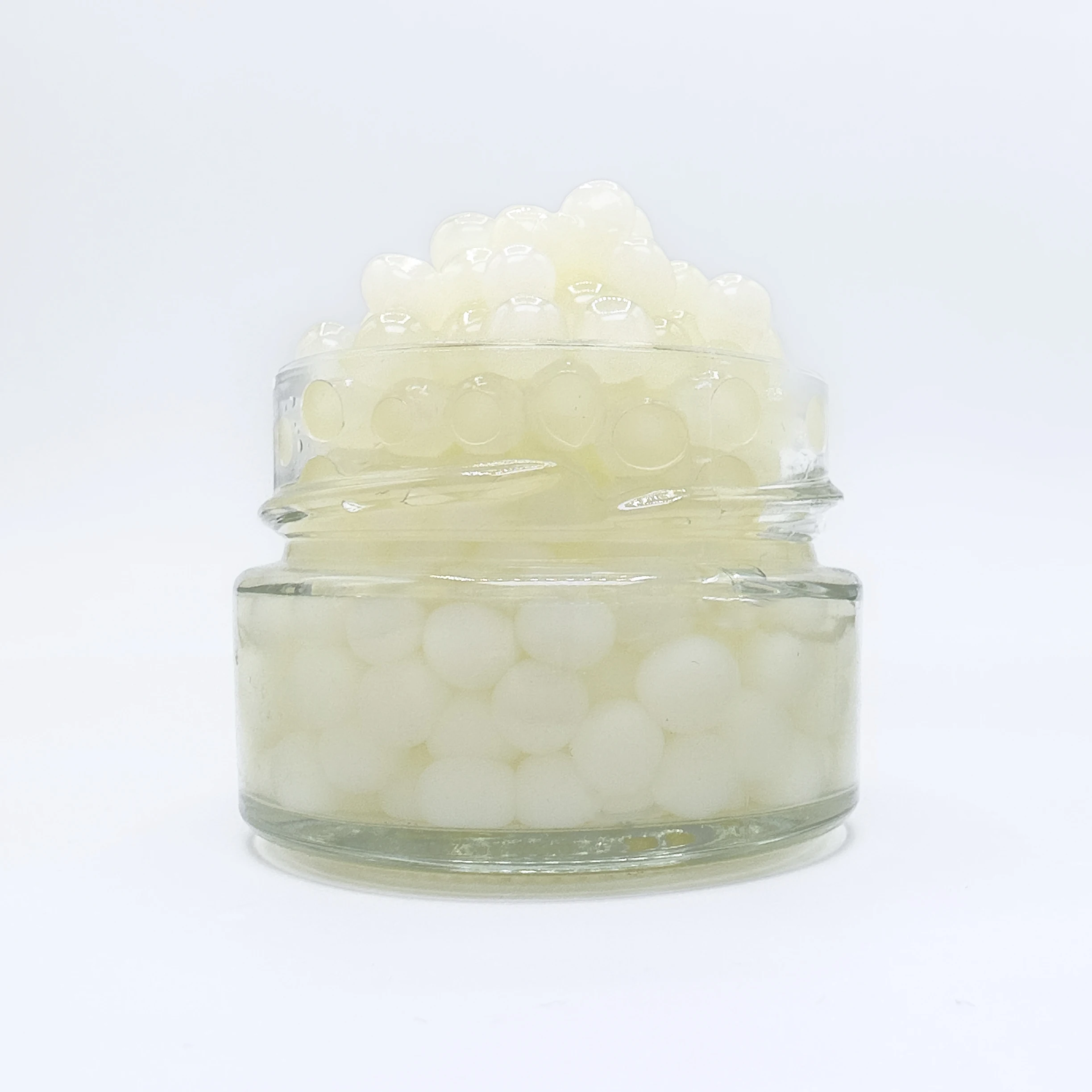 Spain Flavoured spheres Yuzu white pearls 55g  glass bottle jar 1 oz caviar bulk for sale Spherika Pearls 5mm diameter caviar