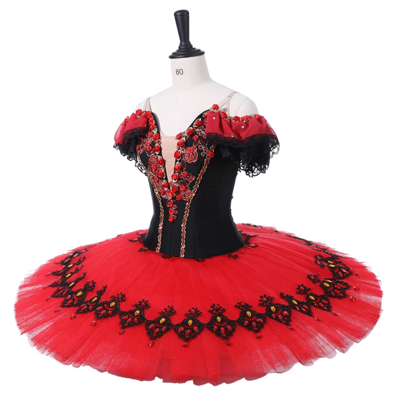Red Spanish Pancake tutu ballet- tutu costumes wholesale women ballet skirt costumes red sugar plum fairy ballet tutu