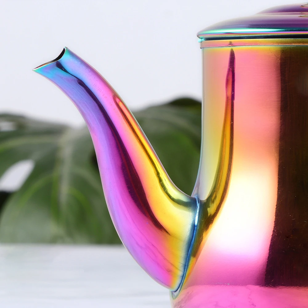 Kettle Kettles PVD Titanium Color Metal Coffee Kettle Cold Water Fruit Juice Teapot Stainless Steel Ounce Pot