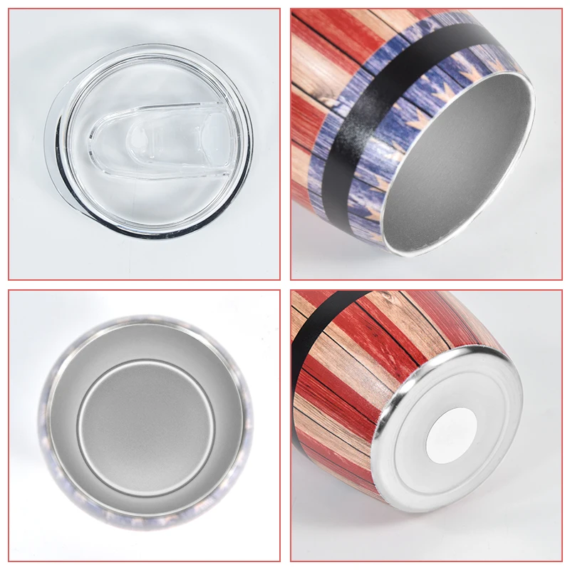 AGH Hot Selling Custom logo Stainless Steel Beer Barrel Cup with Lid and Straw Drinkware Souvenir Tumbler Bar Accessories Mugs