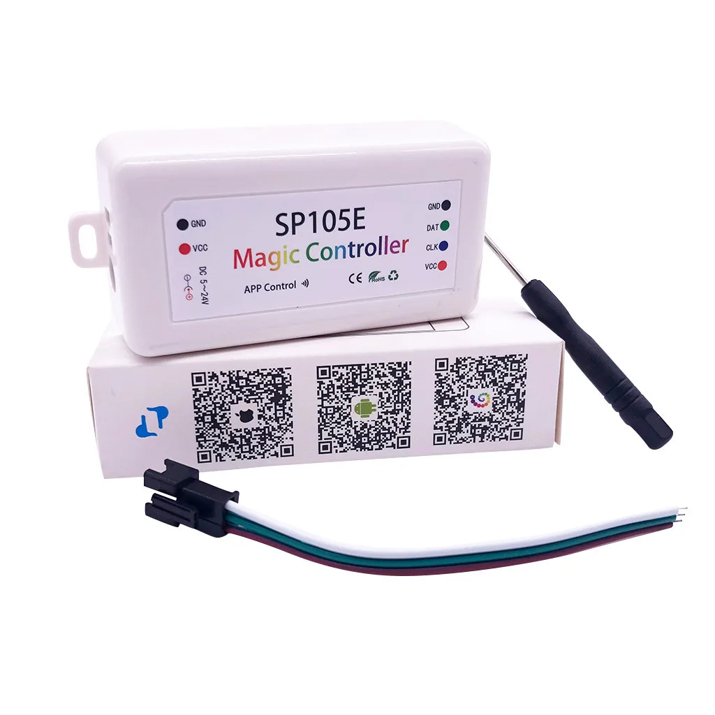 Волшебный контроллер SP105E синий зуб-совместимый Dc5-24V 2048 пикселей для Ws2811 2812 2801 6803 Светодиодная лента