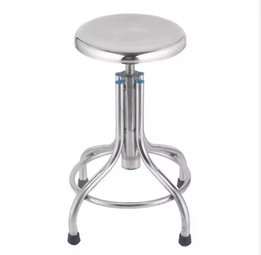 High quality stainless steel nurse stool Round stool with four corners and wheels medical surgical stool experimental chair
