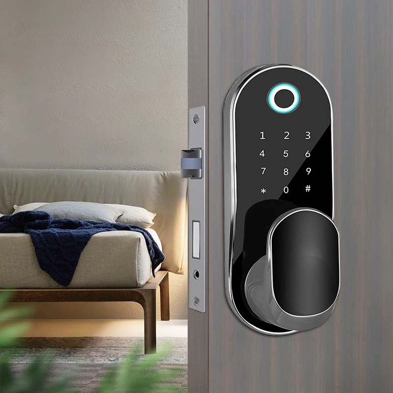 Высокая безопасность Wifi биометрический цифровой TTlock отпечатков пальцев пароль tuya двери