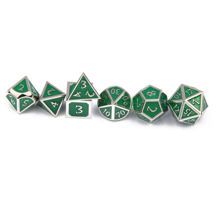 
dungeons and dragons 7pc polyhedral custom dice metal set 
