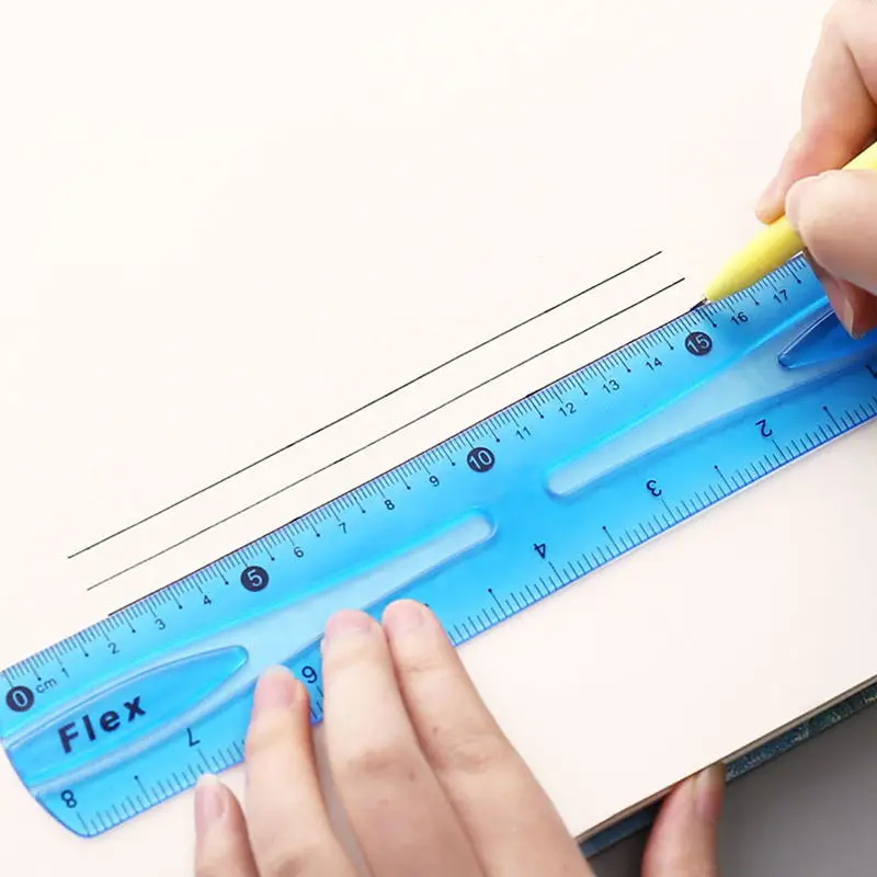 Factory Sale New Design School Stationery Student Gift Simple  20 cm Translucent Bendable Plastic Ruler