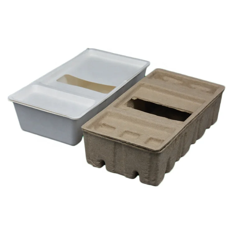 H38-Recycled Paper Pulp Box with Lid Protective Packaging