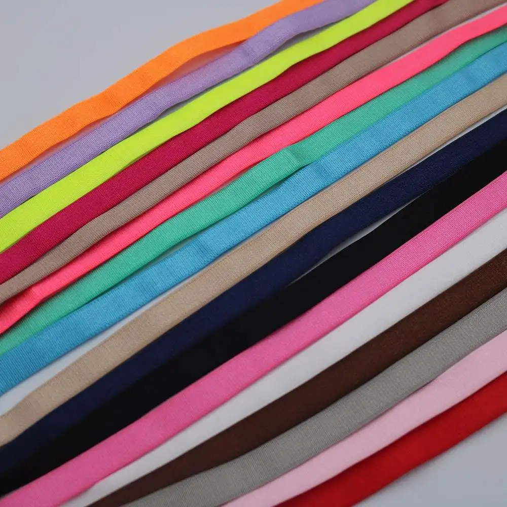 Black White Yellow Blue Red Pink One Side Shinny 1cm Bra Elastic Band for Bra Elastic Strap