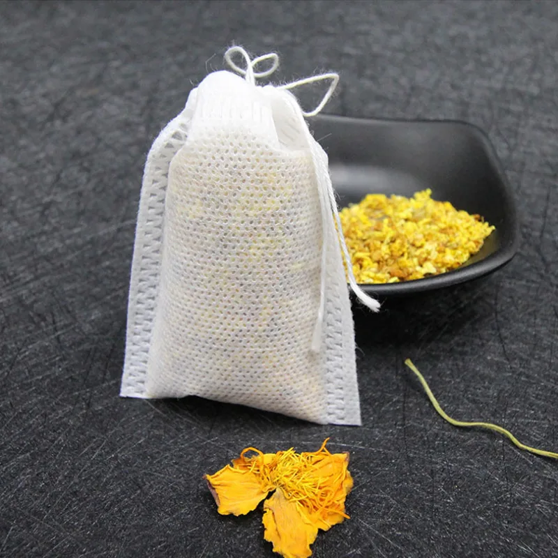 Wholesale Disposable Empty Tea Bags With String Heal Seal Teabag Eco-Friendly Non-Woven Fabric Teabags