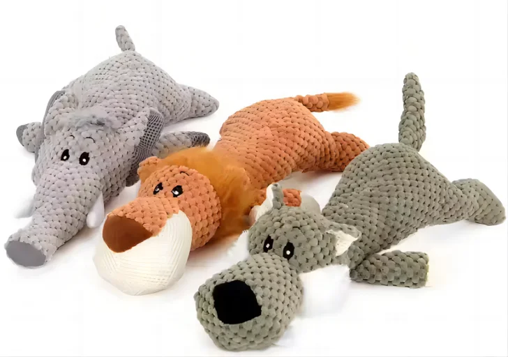 Interactive Squeaky Plush Dog Toy Sustainable Tug and Chew Toy for Pets