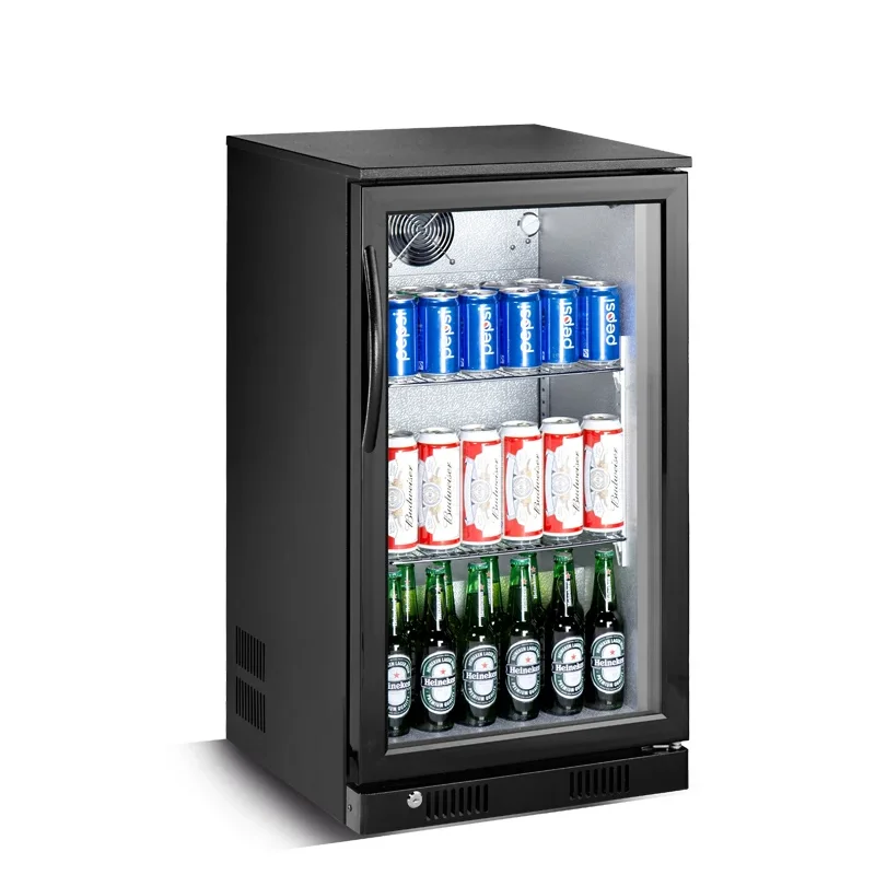 wholesale commercial beer fridge 138L Transparent Black Bar Beer Chiller Bottle Display showcase Fridge