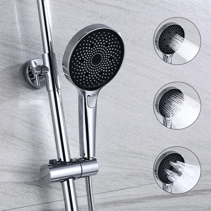 TIEMA  New Design Brass Piano Keys Modern 4 Pcs Hole Shower Tub Bath Faucet Set