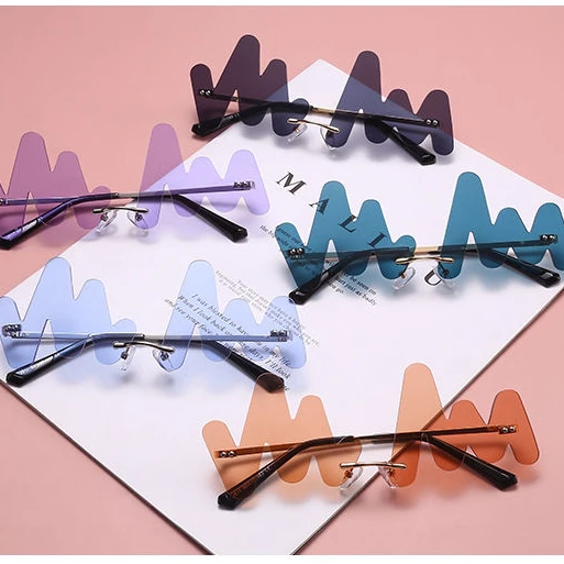 2022 Unique Sun Glasses Unisex Metal Gradient Custom Logo Shades Delicate New Arrivals Novelty Sunglasses