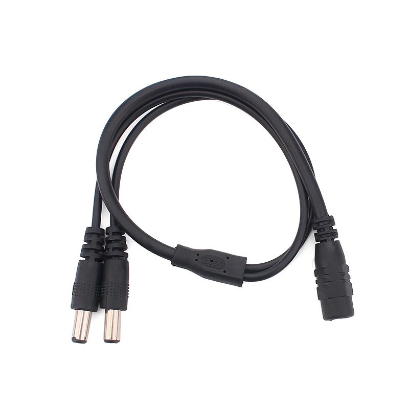 1 To 2 Way 2.1x5.5 mm / 2.5x5.5 mm 12V Female To Male DC Power Cable DC Splitter Cable 1 To 2