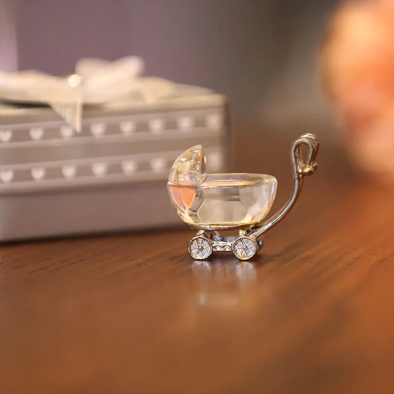 Baby Baptism Souvenirs Crystal Baby Carriage for Christening Gifts baby shower favors