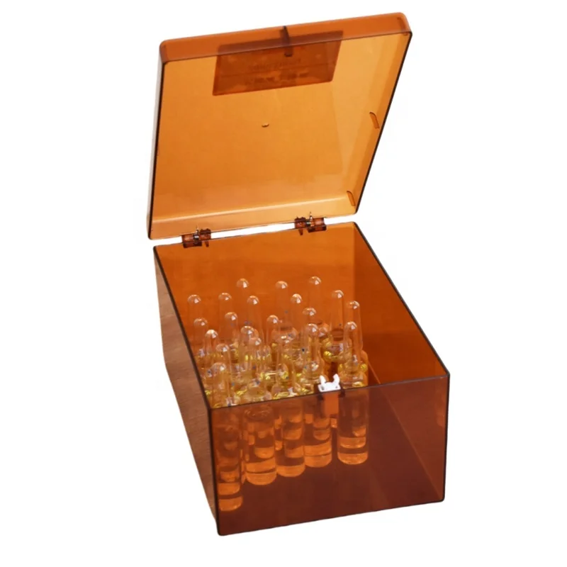 Resistant Rectangle Plastic Lightproof Medicine Storage Box Boxes For Ampoules With Foam Inner Support