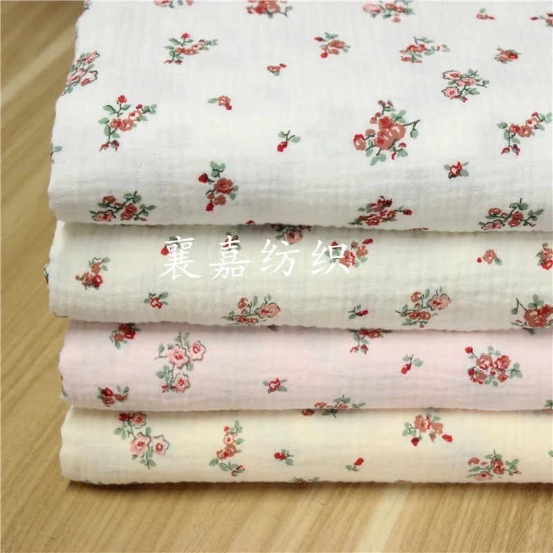 100% cotton double crepe gauze sleepwear baby blanket kids fabric
