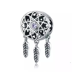 Custom fashion jewelry 925 sterling silver DIY dream catcher handmade charm bracelet for women girl gift