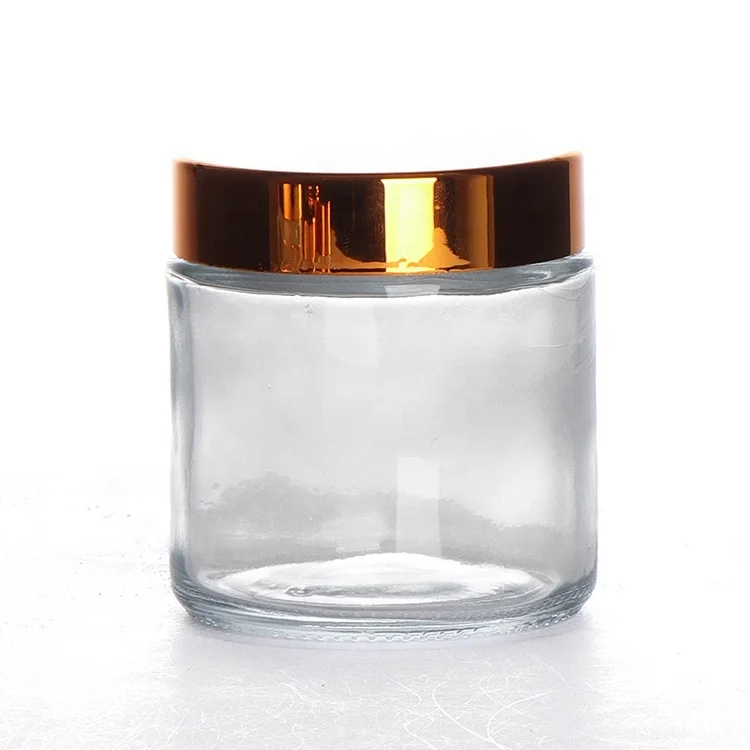 30ml 50ml 100ml 120ml 200ml 250ml 500ml Cosmetic Packaging Clear Amber Black glass Cream Jar With glass Lid