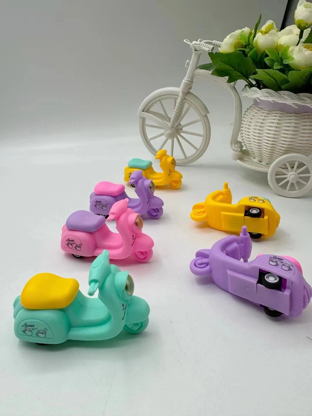 Mini Car Set Pull Back Car Motorcycle Toys Fun Toys Chinese for Kids Display Box Unisex ABS Kawasaki Motorcycle 1:64
