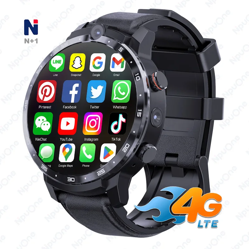 2023 HD round screen 4g smart watch dual camera gps SIM card heart rate monitoring smart watch