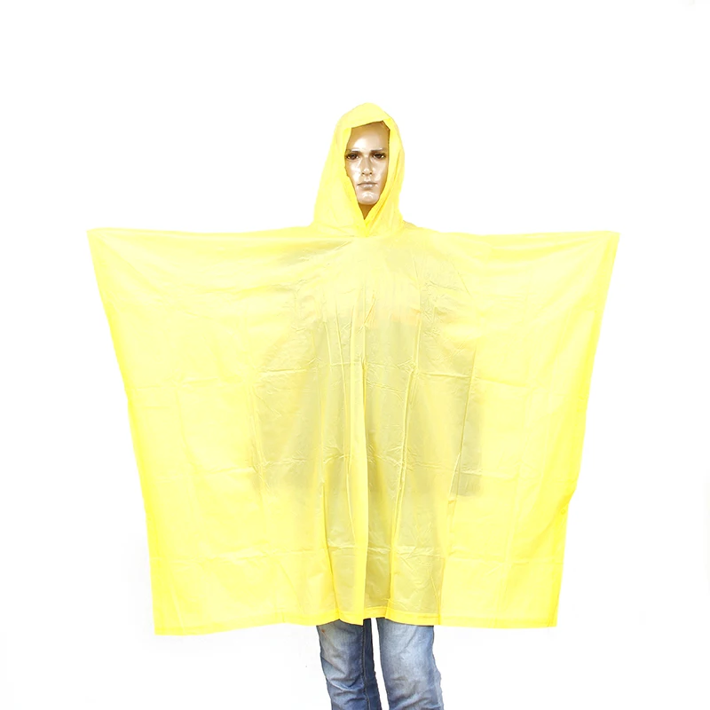 BLACK reusable eco-friendly pvc rain poncho with  logo