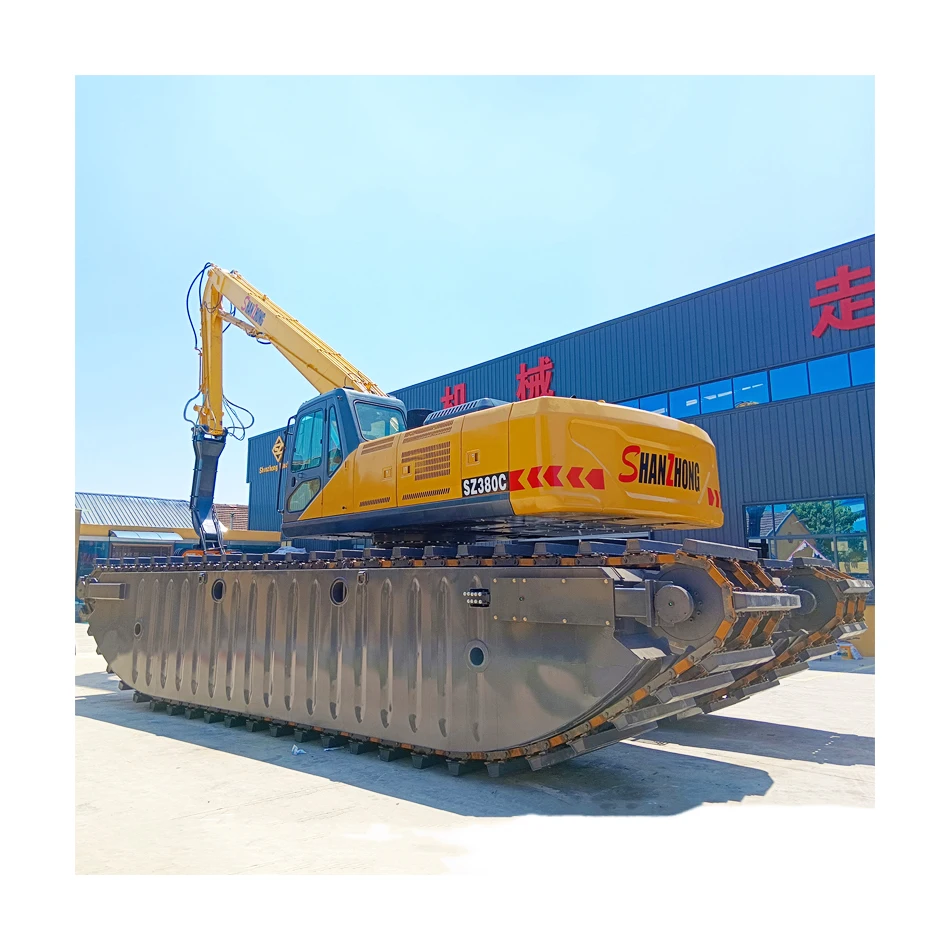 Shanzhong Heavy Duty Amphibious Excavator for River Dredging, Pond Cleaning and Soft Mud Digging