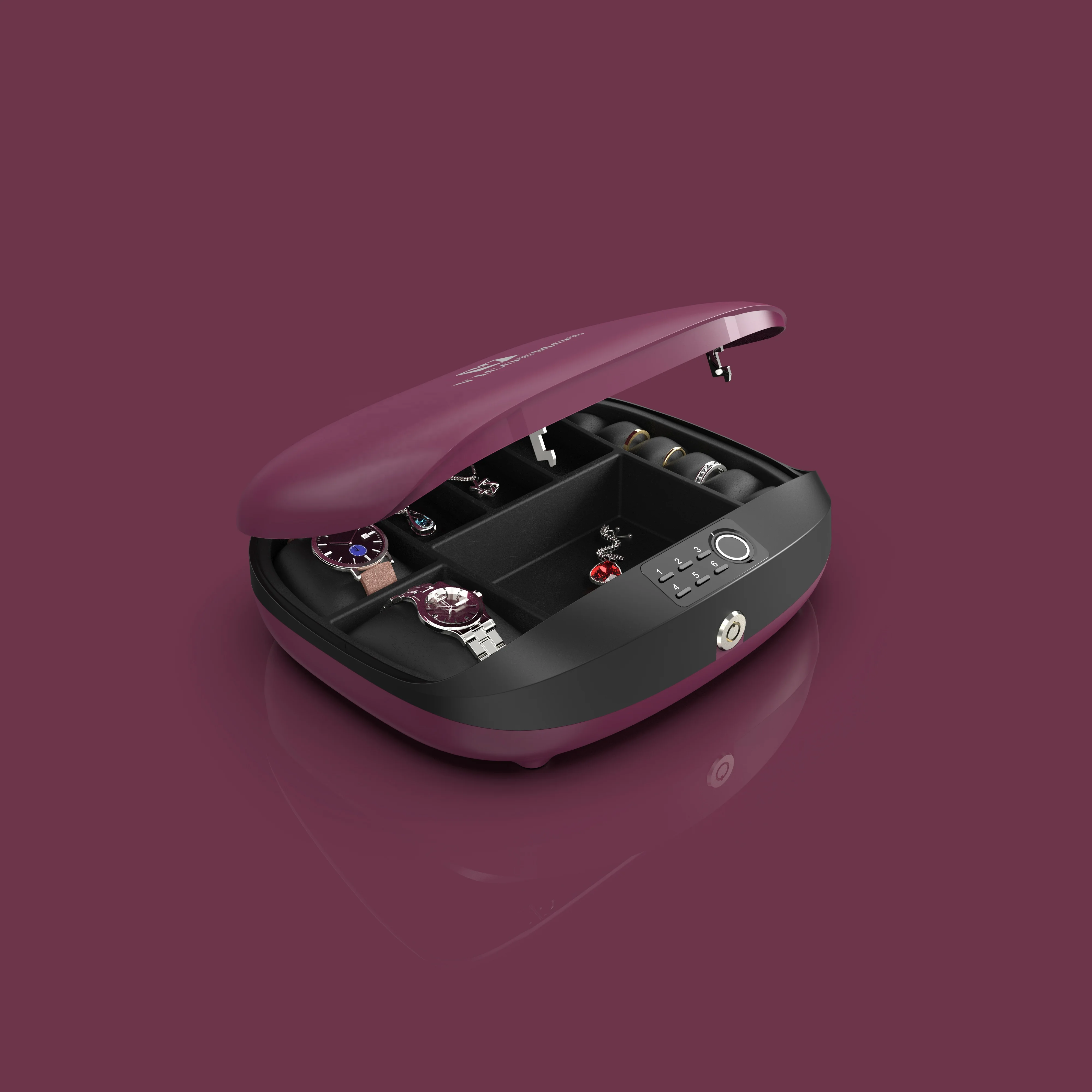 Luxury Jewelry Boxes Fingerprint Factory new arrival Portable Box Watch and Jewelry For Women