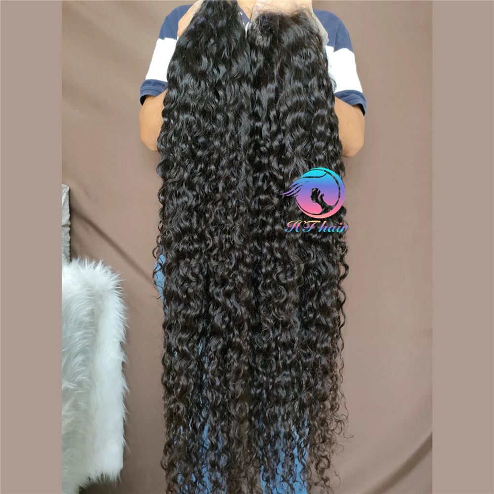 Invisible Lace Front Transparent Swiss Lace Frontal Wig, full Curly Factory 40 Inch Wigs Human Hair Lace Front Long