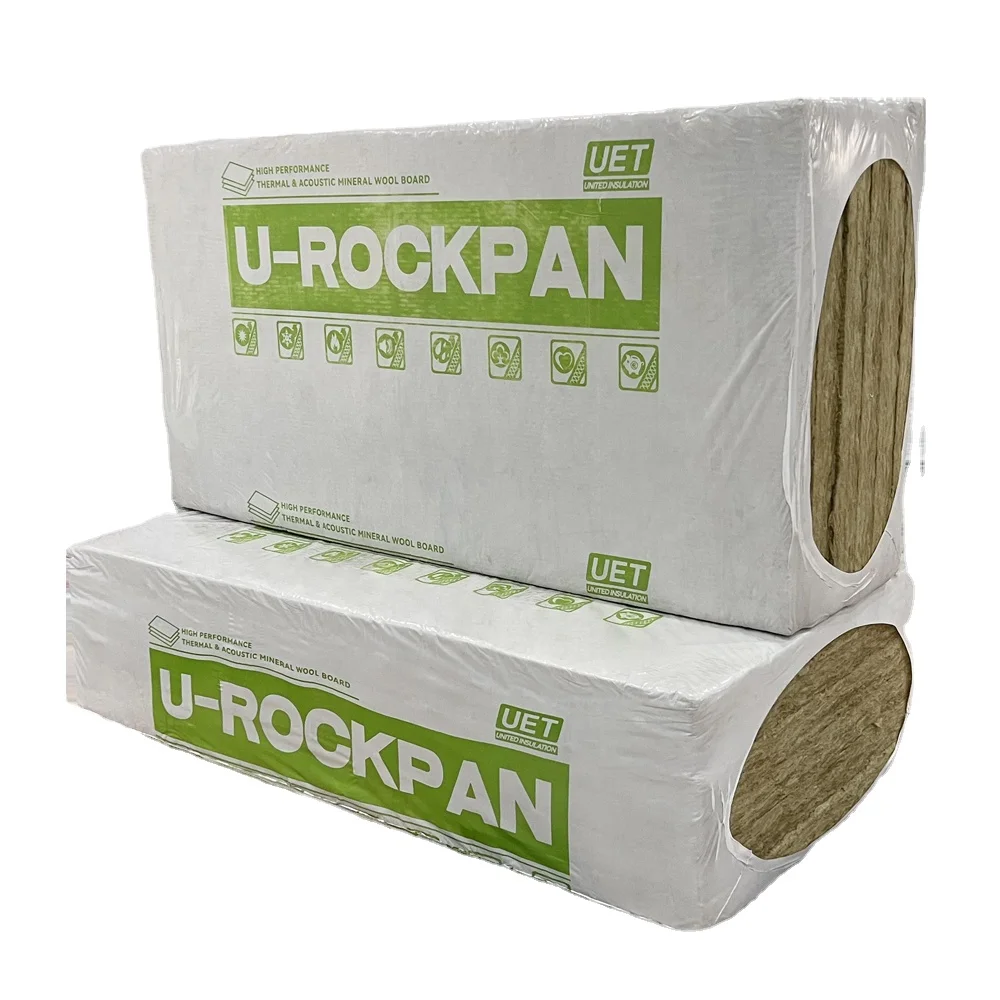 100kg/m3 100mm Metal Building Roof Wall Thermal Insulation U-RockPan Mineral Rock Wool Board