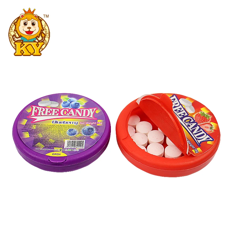 Manufacturer wholesale sour blueberry and strawberry flavors press hard candy