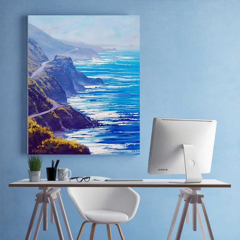 Amazon Landscape DIY Handmade Nordic American Style Sea Oil canvas Paintings by Numbers