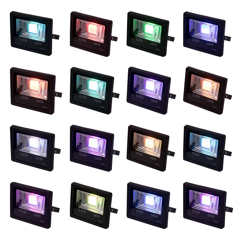 Smart Floodlight LED Reflector red green blue no flicker IP65 dimmable RA80 360 degrees2 years warranty RGB Outdoor Lighting