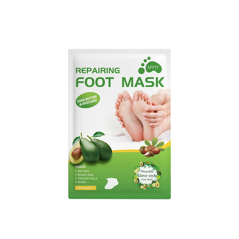 Wholesale Foot Peeling Mask Herbal Pedicure Spa Socks Moisturizing Whitening Avocado Exfoliating Foot Mask